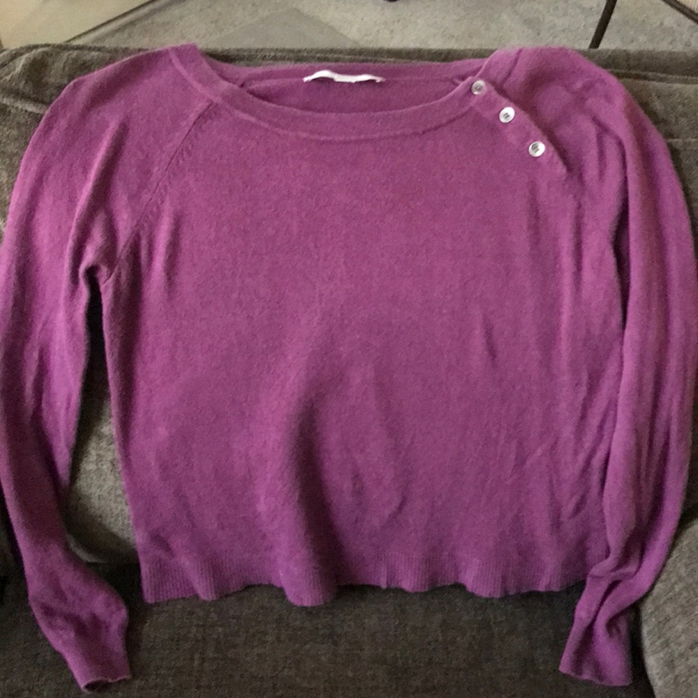 Loft Plum Sweater Scoop neck Small